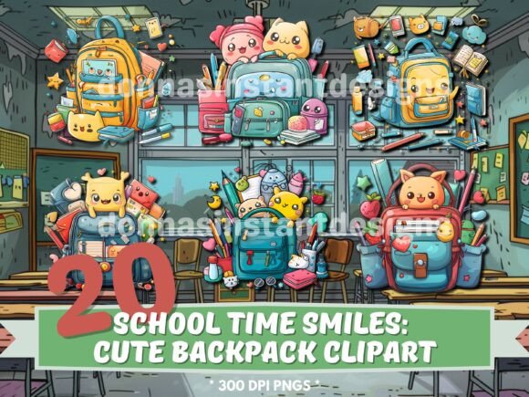 20 Cute Kawaii School Backpack Clipart: The Perfect Addition to Your Creative Projects