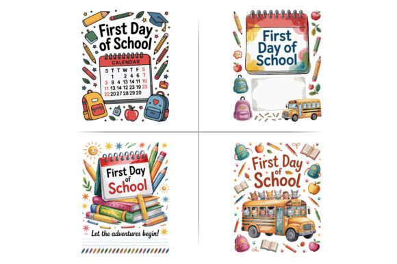 Calendar Page First Day School Clipart: A Creative Resource for Back-to-School Projects