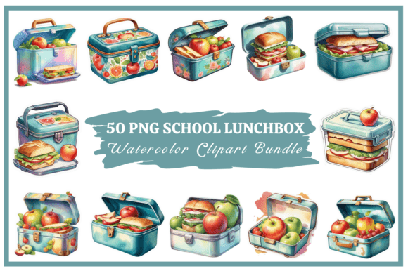 Cozy Lunchbox Watercolor Clipart Bundle
