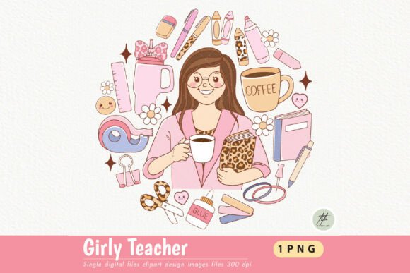 Girly Teacher Clipart