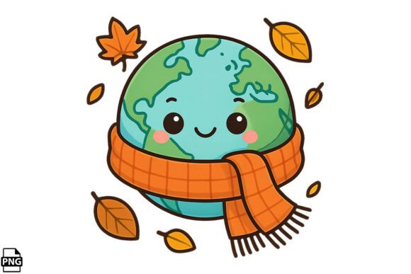 Globe with Scarf Autumn PNG: A Cozy Addition to Your Educational and Creative Projects