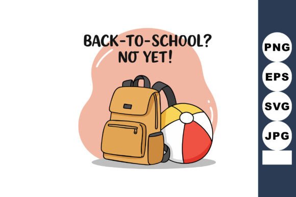 School Backpack and Colorful Beach Ball