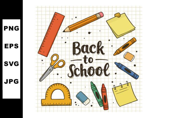 School Supplies Vector Illustration with Educational and Cheerful Elements