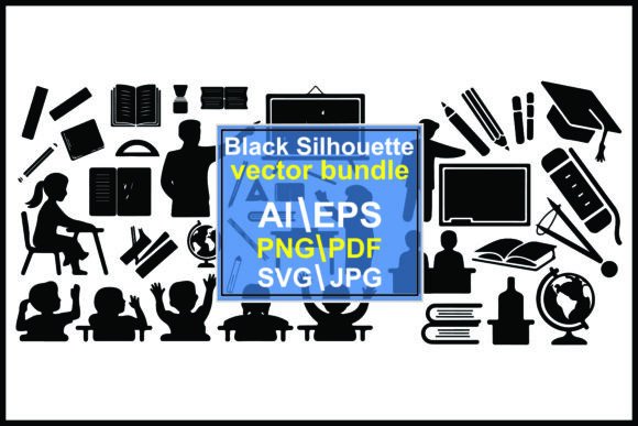 Silhouette of Classroom Objects Students: A Versatile Graphic Resource for Educational and Design Purposes