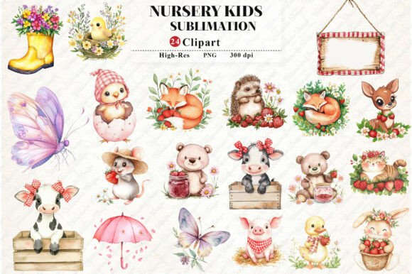 Watercolor Nursery Kids Clipart: A Strategic Tool for Creative Projects and Branding